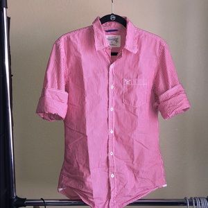 Red White Stripe Button Down Shirt